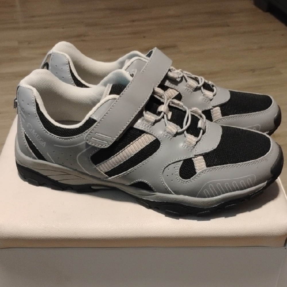 Omega Black and Gray Men's Sneakers